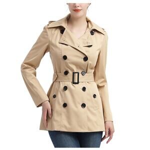 Kimi & Kai Noa Maternity Trench Coat XS Tan NWT Jacket Khaki Hooded Button